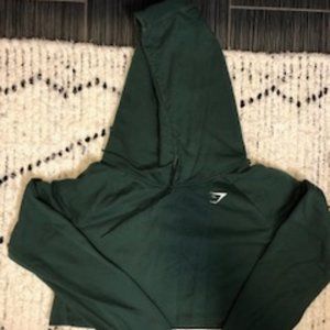 Gymshark dark green cropped hoodie